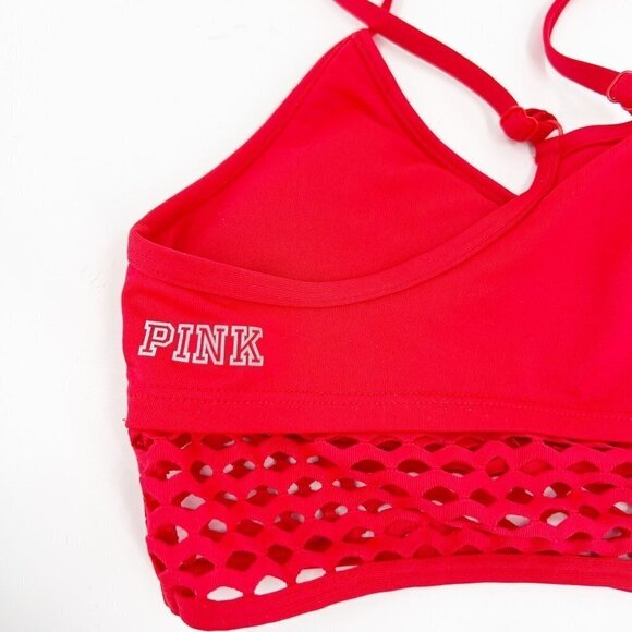 ✅ VICTORIA'S SECRET PINK RED RACERBACK SPORTS BRA SIZE SMALL - Picture 4 of 4